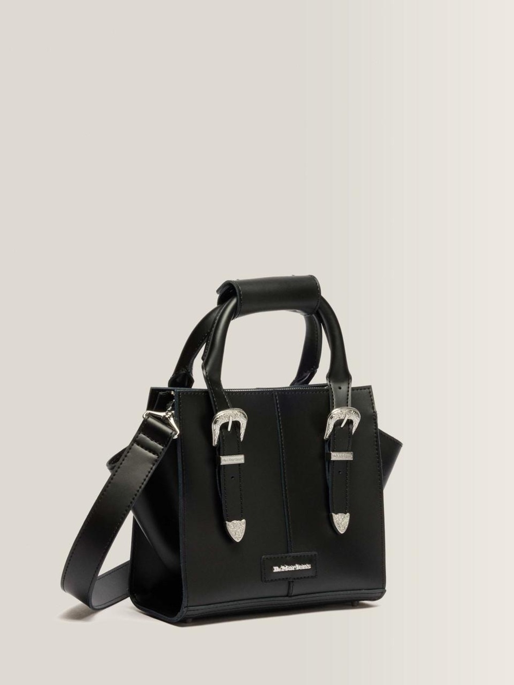 Dr. Martens Black Leather Buckle Mini Tote - Picture 3 of 9
